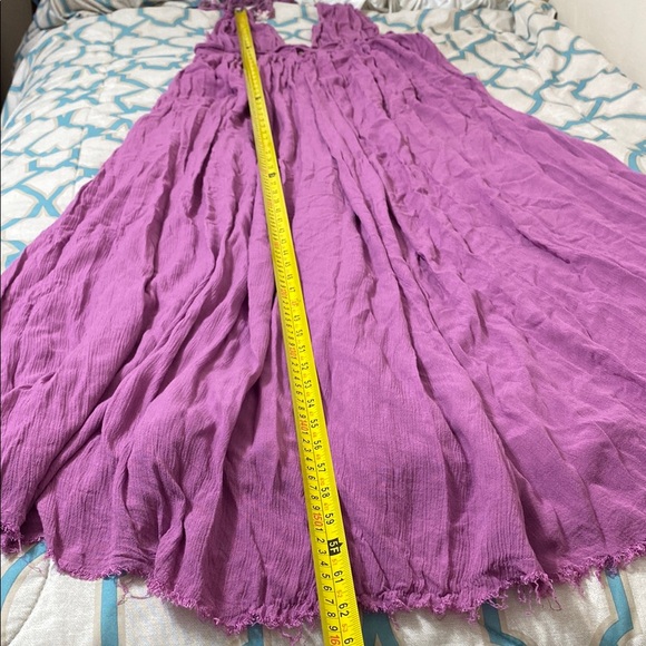 Free People Look Into the Sun Backless Mauve Purple Halter Maxi Dress Large - Picture 12 of 17